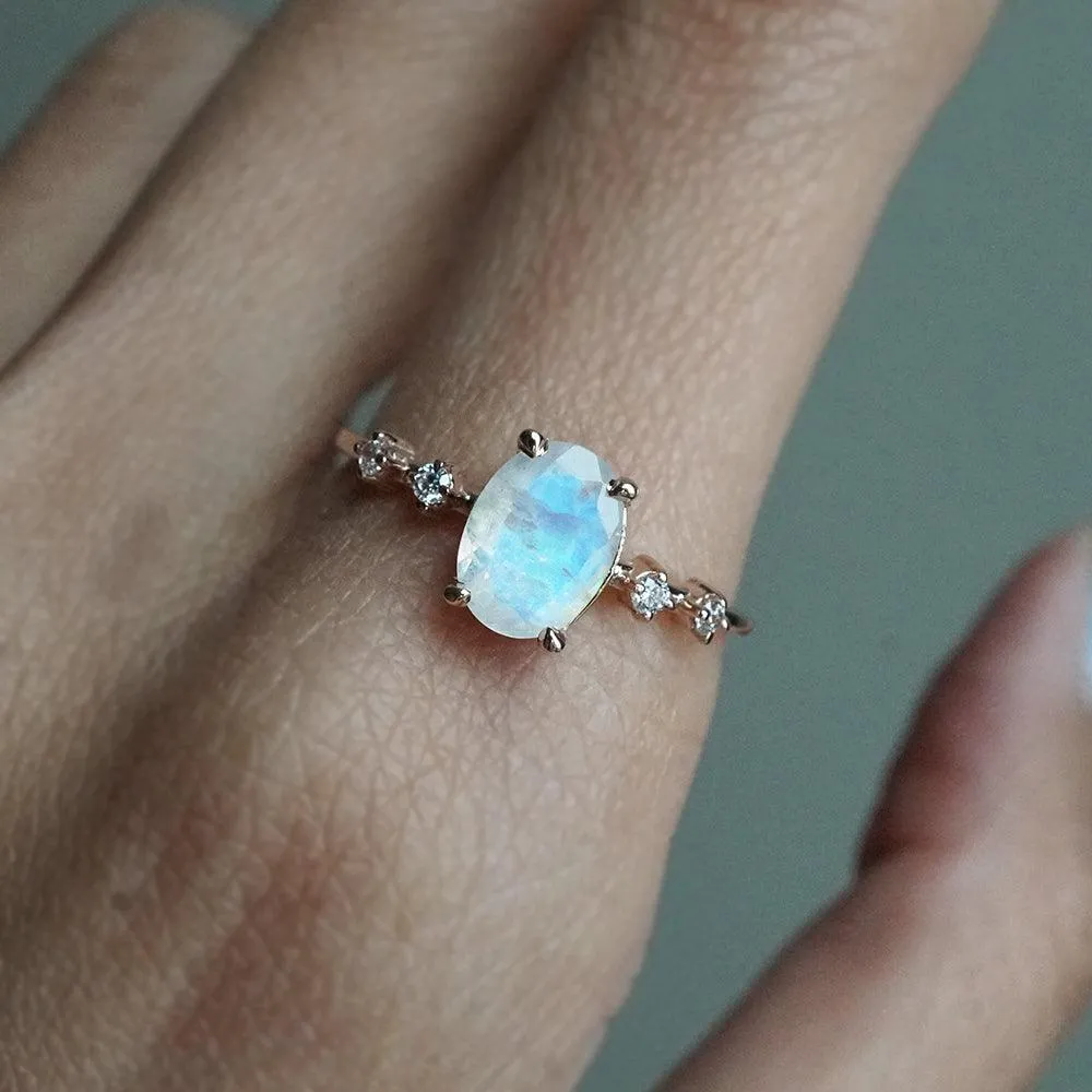 10K Moonstone Moonlight Ring