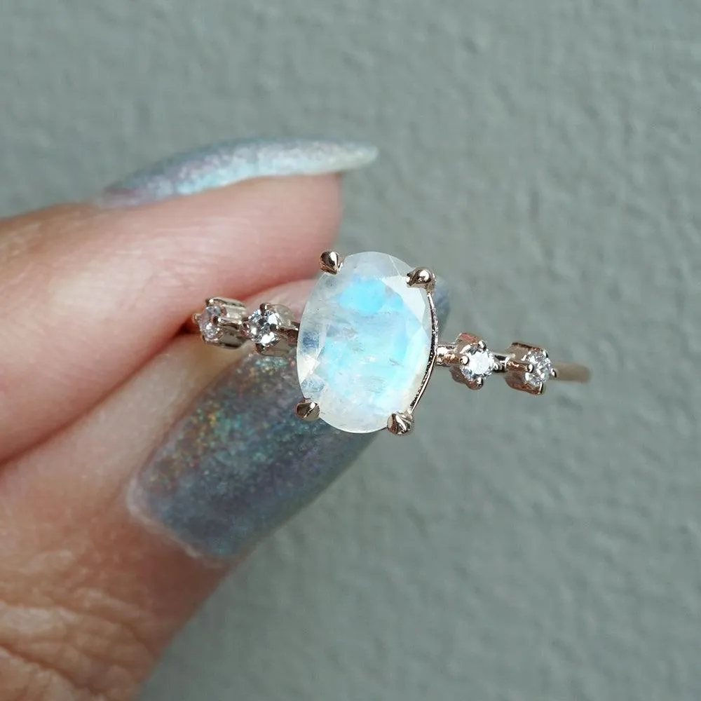 10K Moonstone Moonlight Ring