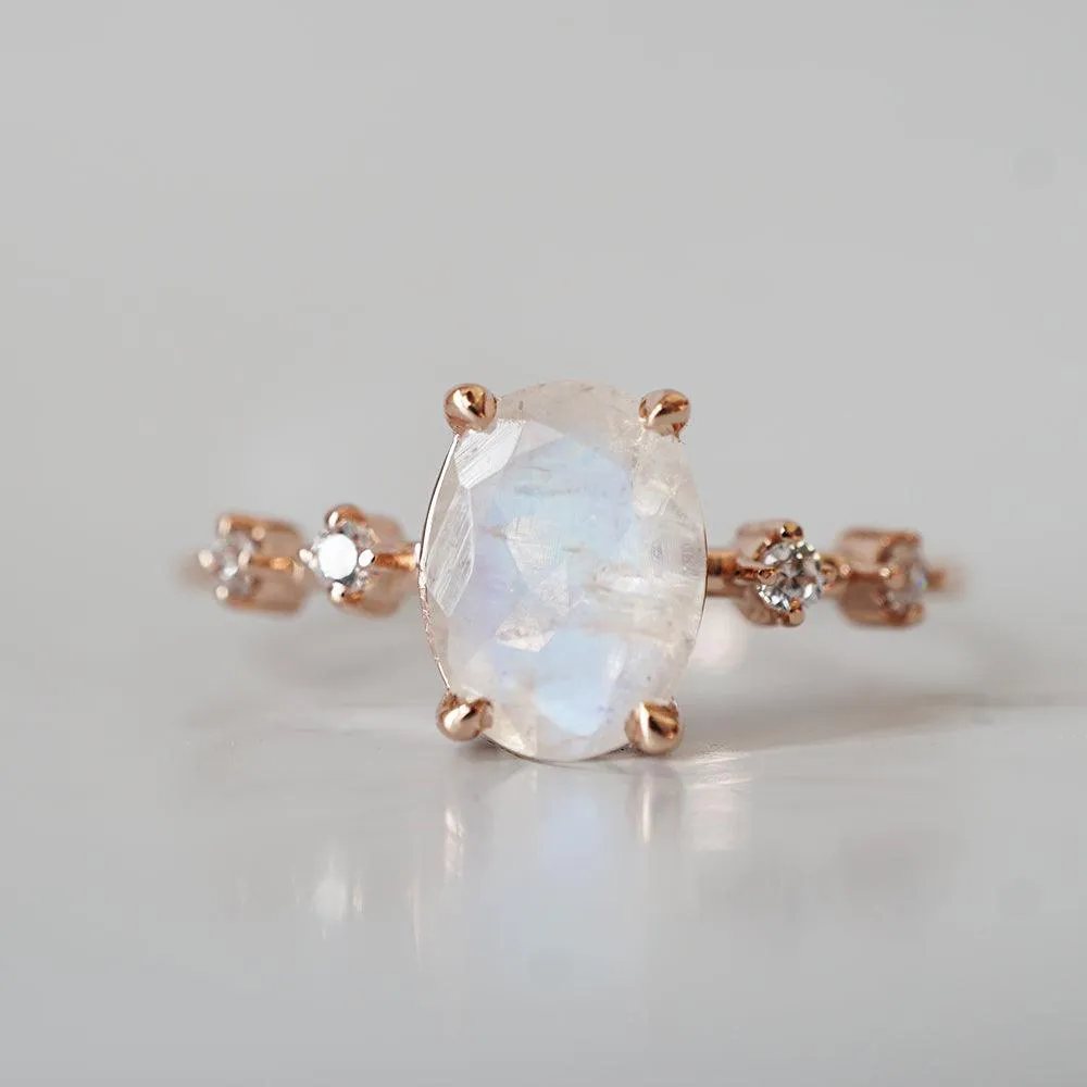 10K Moonstone Moonlight Ring