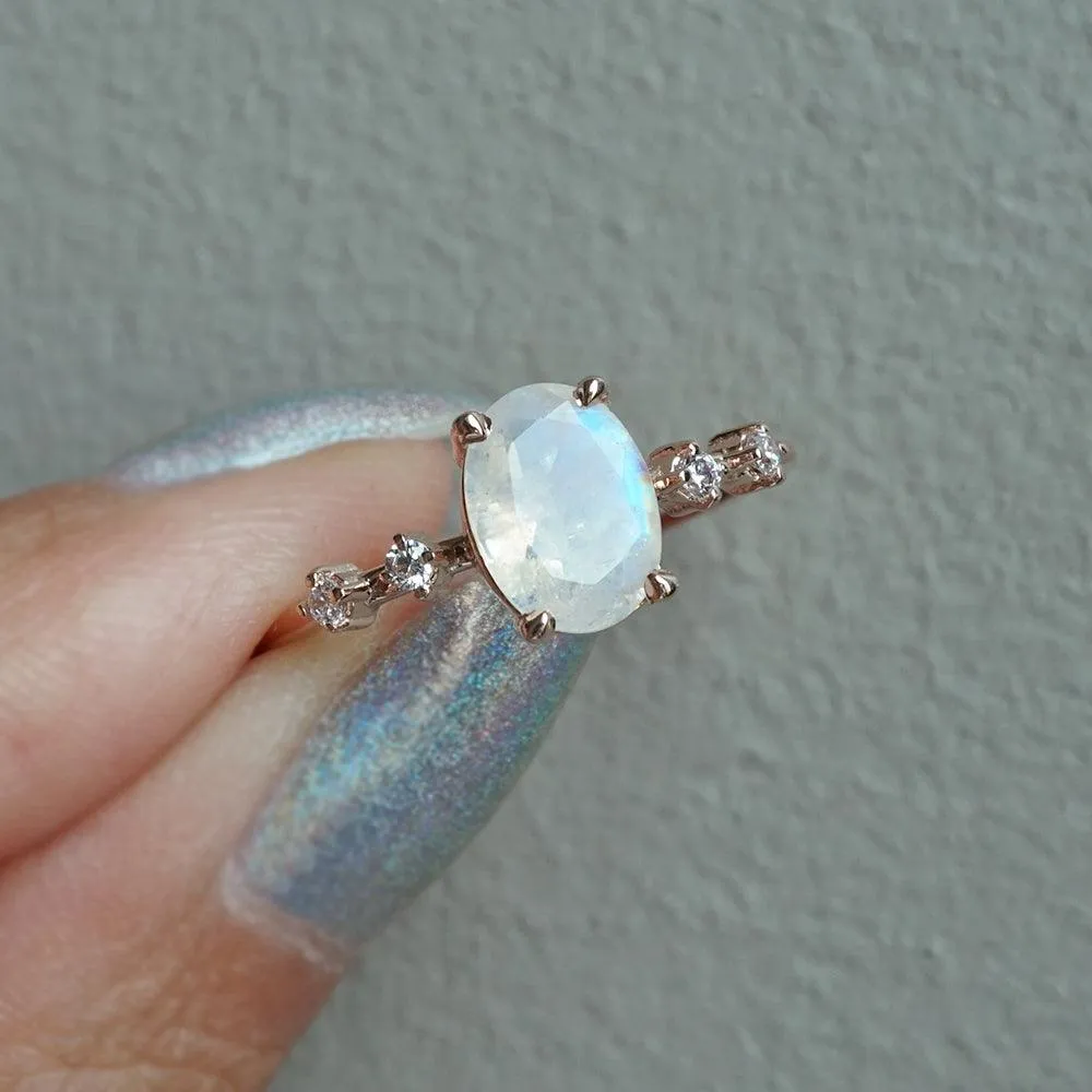 10K Moonstone Moonlight Ring