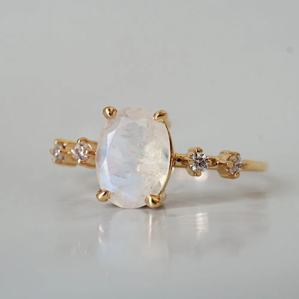 10K Moonstone Moonlight Ring