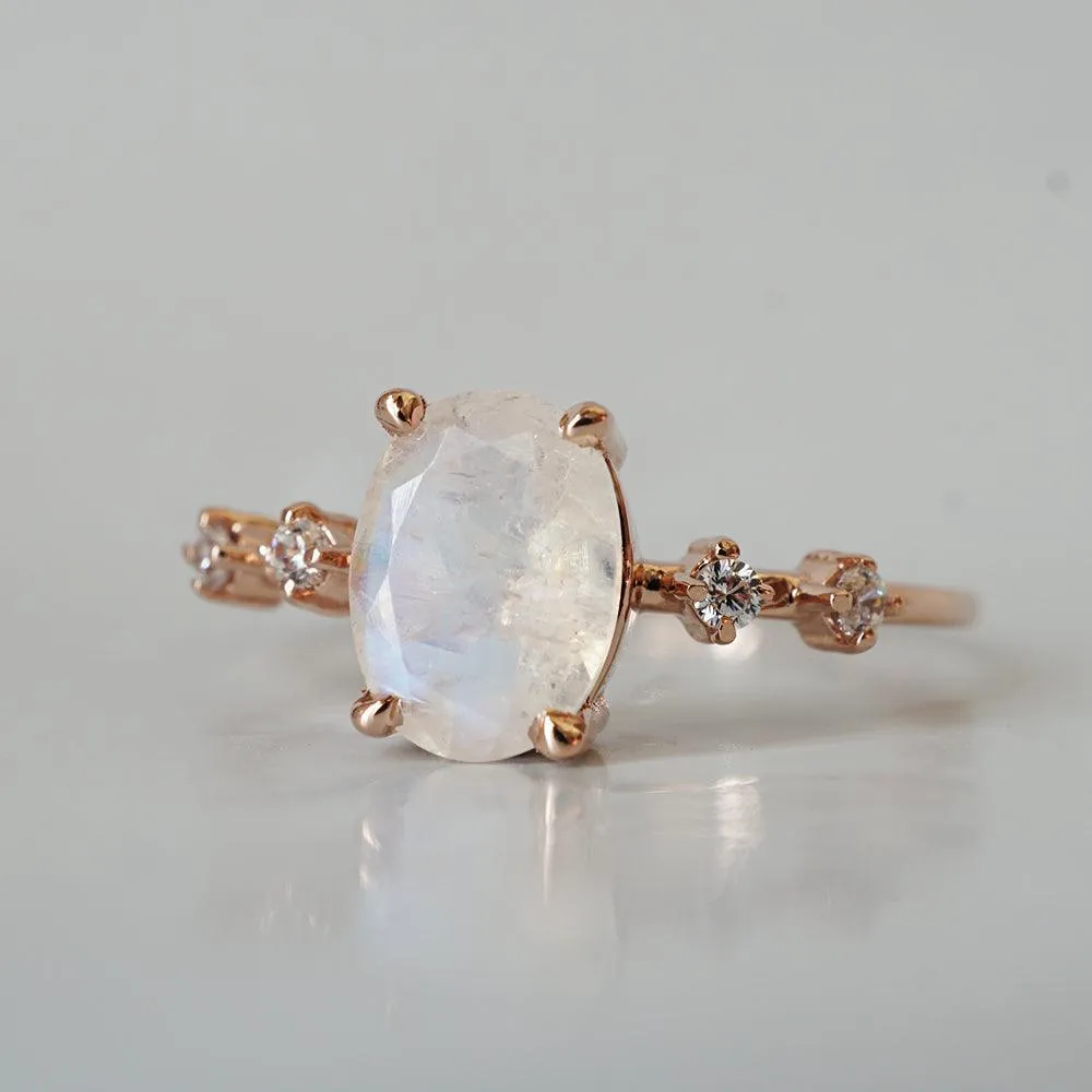 10K Moonstone Moonlight Ring