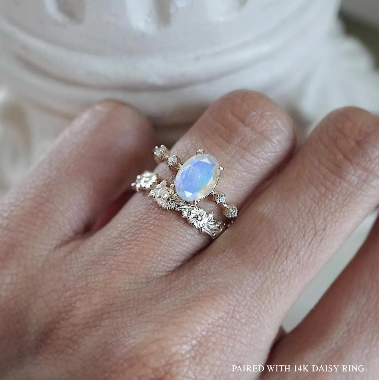 10K Moonstone Moonlight Ring