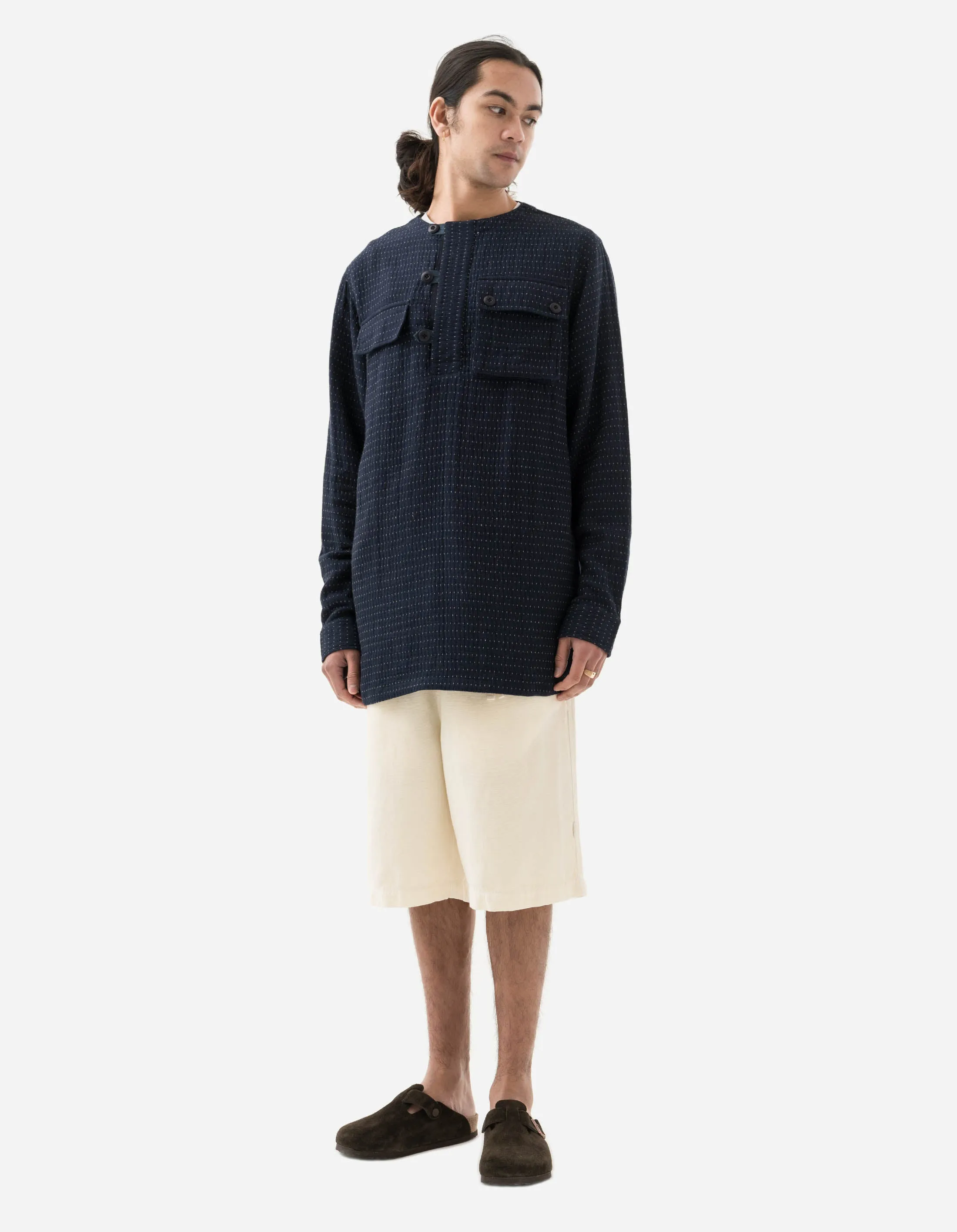 5132 Noragi Cargo Kurta Shirt Indigo