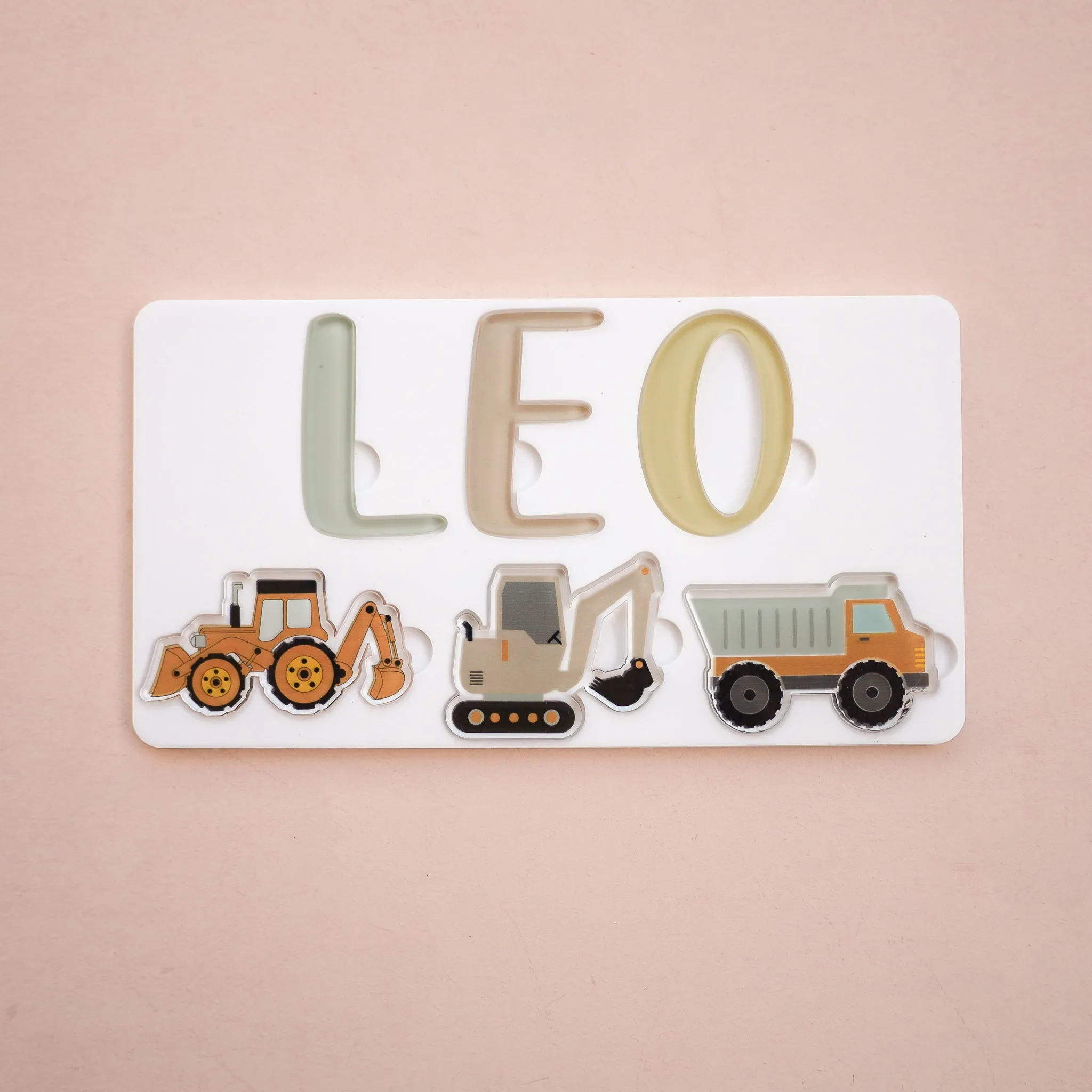 Acrylic Puzzle - Personalised Name - Truck Theme