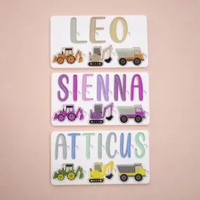 Acrylic Puzzle - Personalised Name - Truck Theme