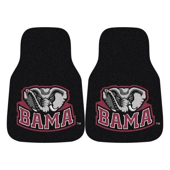 Alabama 2Pk Carpet Car Mat Set - Black