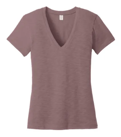 Alternative Weathered Slub So-Low V-Neck Tee