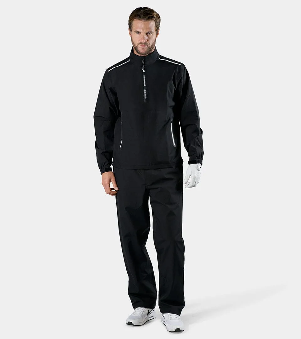 AQUA SHIELD 1/4 ZIP RAIN JACKET - BLACK