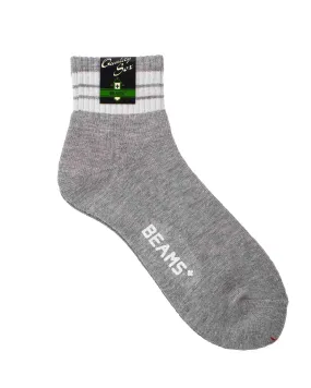 Beams Plus School Boy Sox 1/4 Grey/White