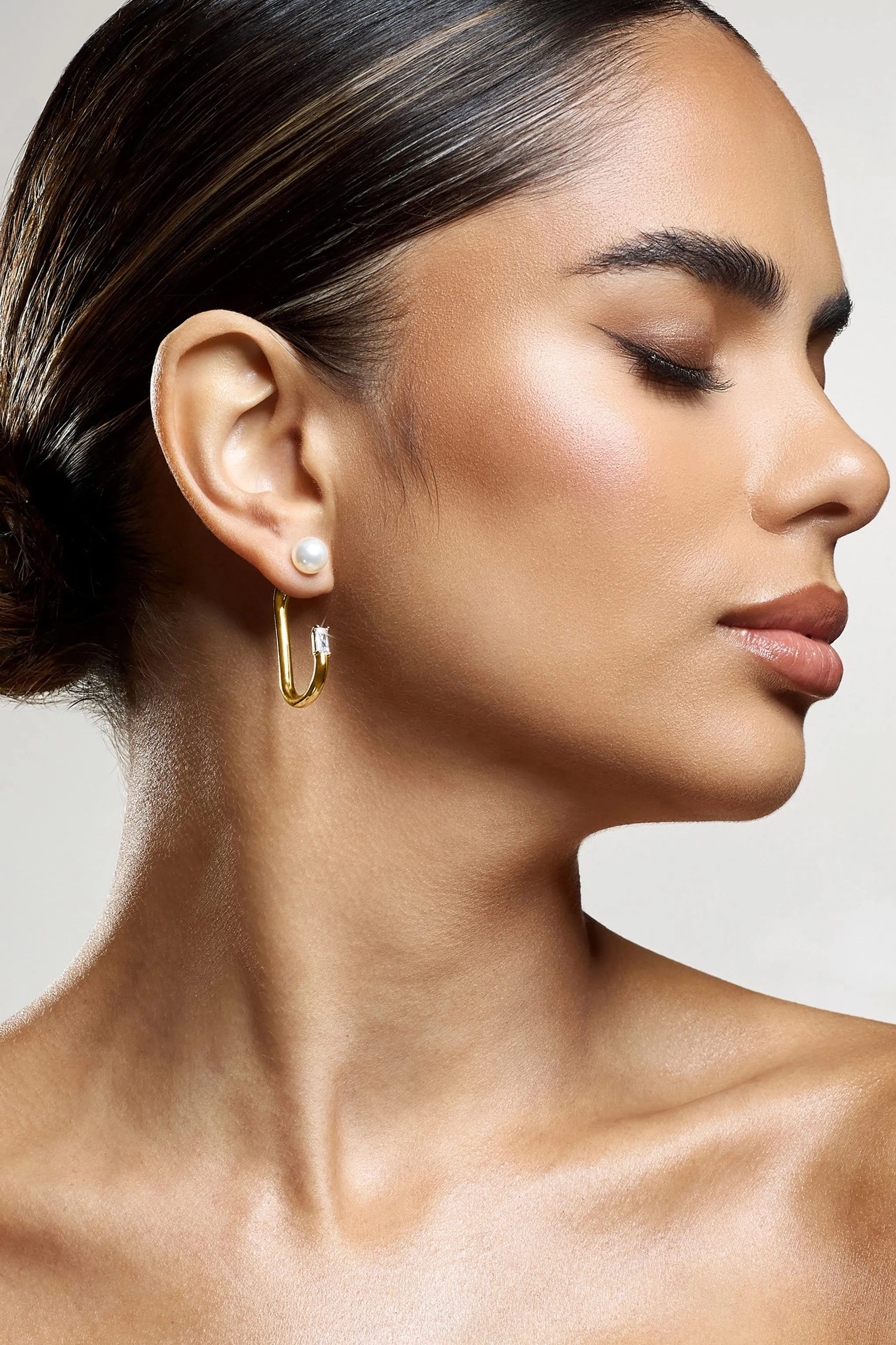 Beatrix | Pearl & Diamante Statement Gold Earrings