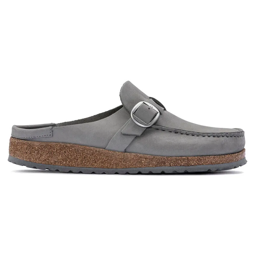 'Birkenstock USA' Women's Buckley Suede Leather Clog - Dove Grey