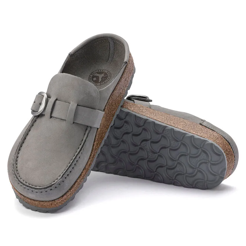 'Birkenstock USA' Women's Buckley Suede Leather Clog - Dove Grey