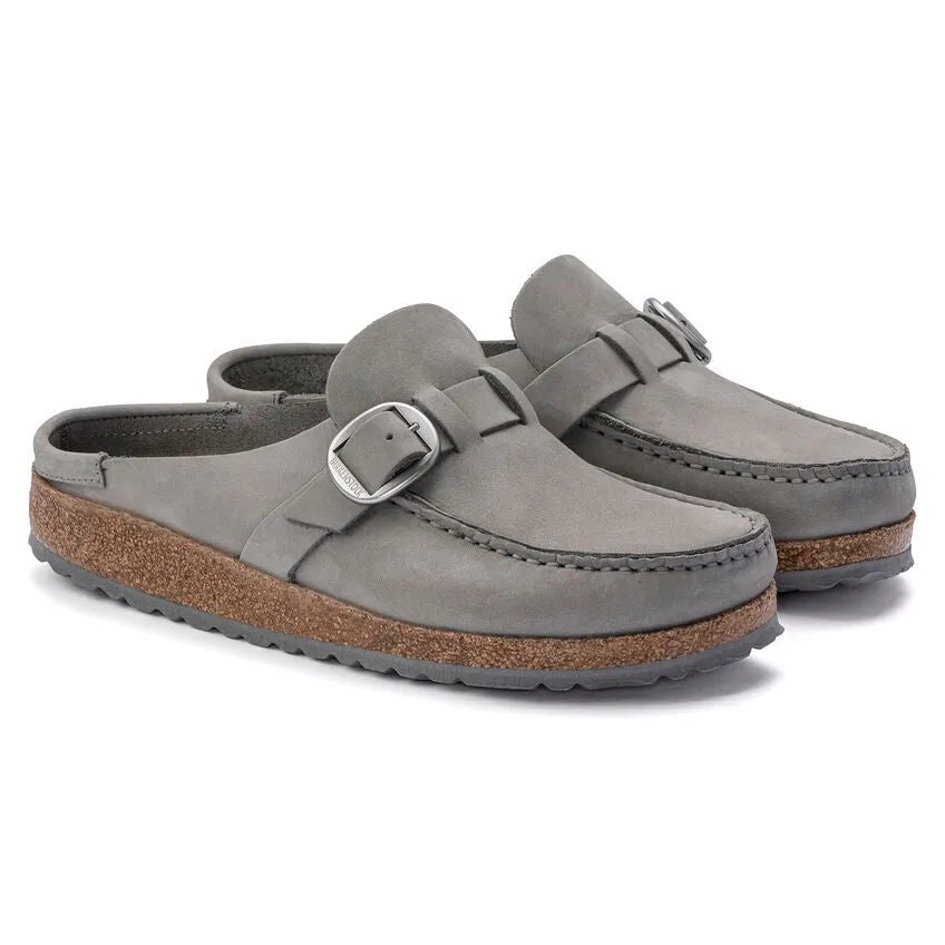 'Birkenstock USA' Women's Buckley Suede Leather Clog - Dove Grey