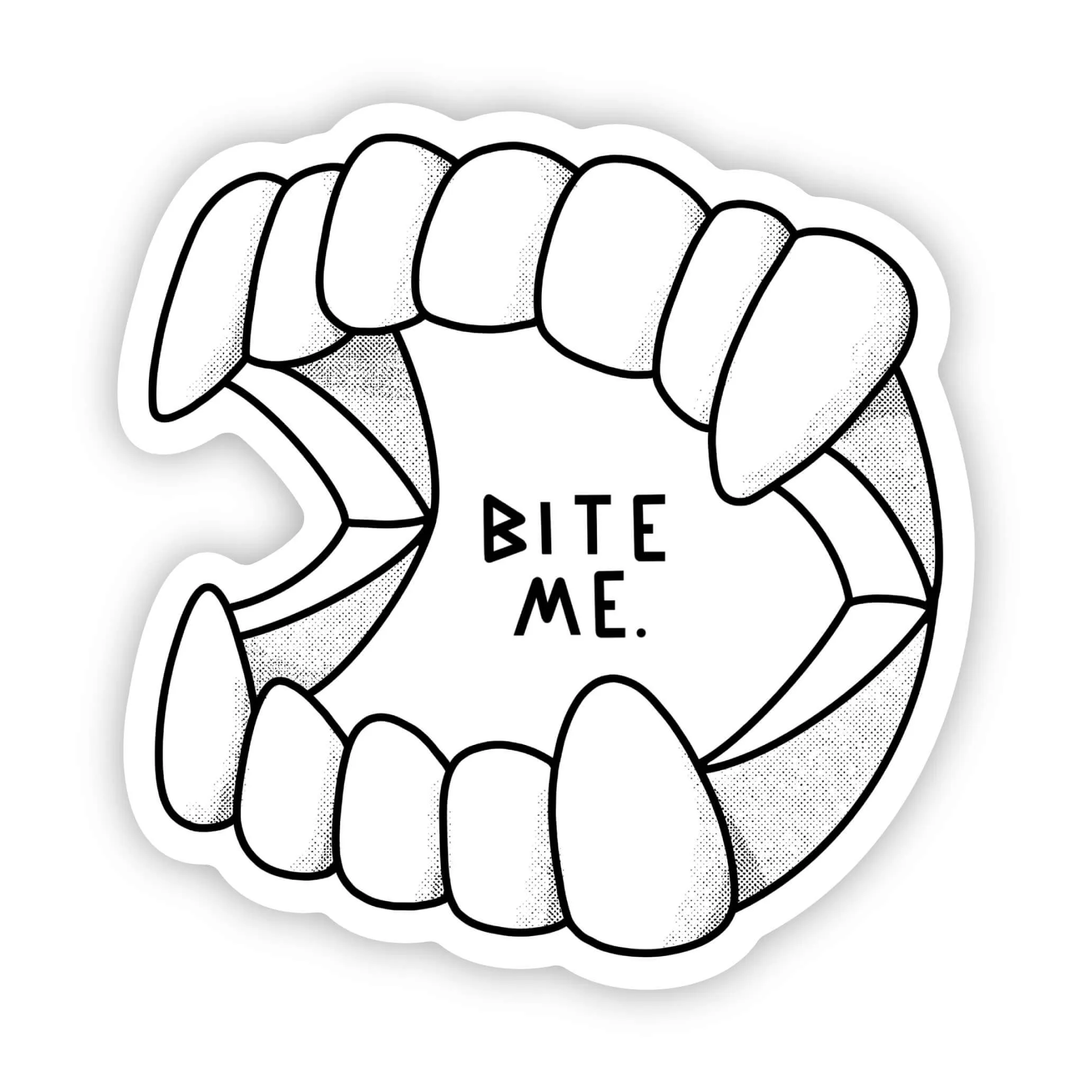 Bite Me Vampire Teeth Sticker