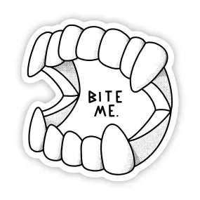 Bite Me Vampire Teeth Sticker