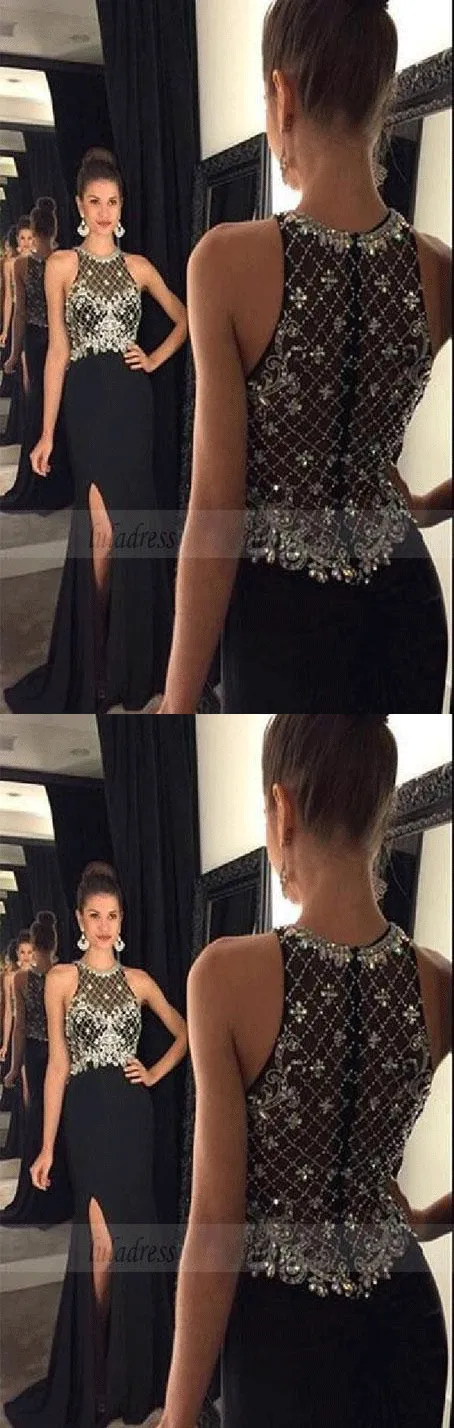 Black Prom Dresses,Backless Prom Dress,Sexy Prom Dress,Simple Prom Dresses,BD98338