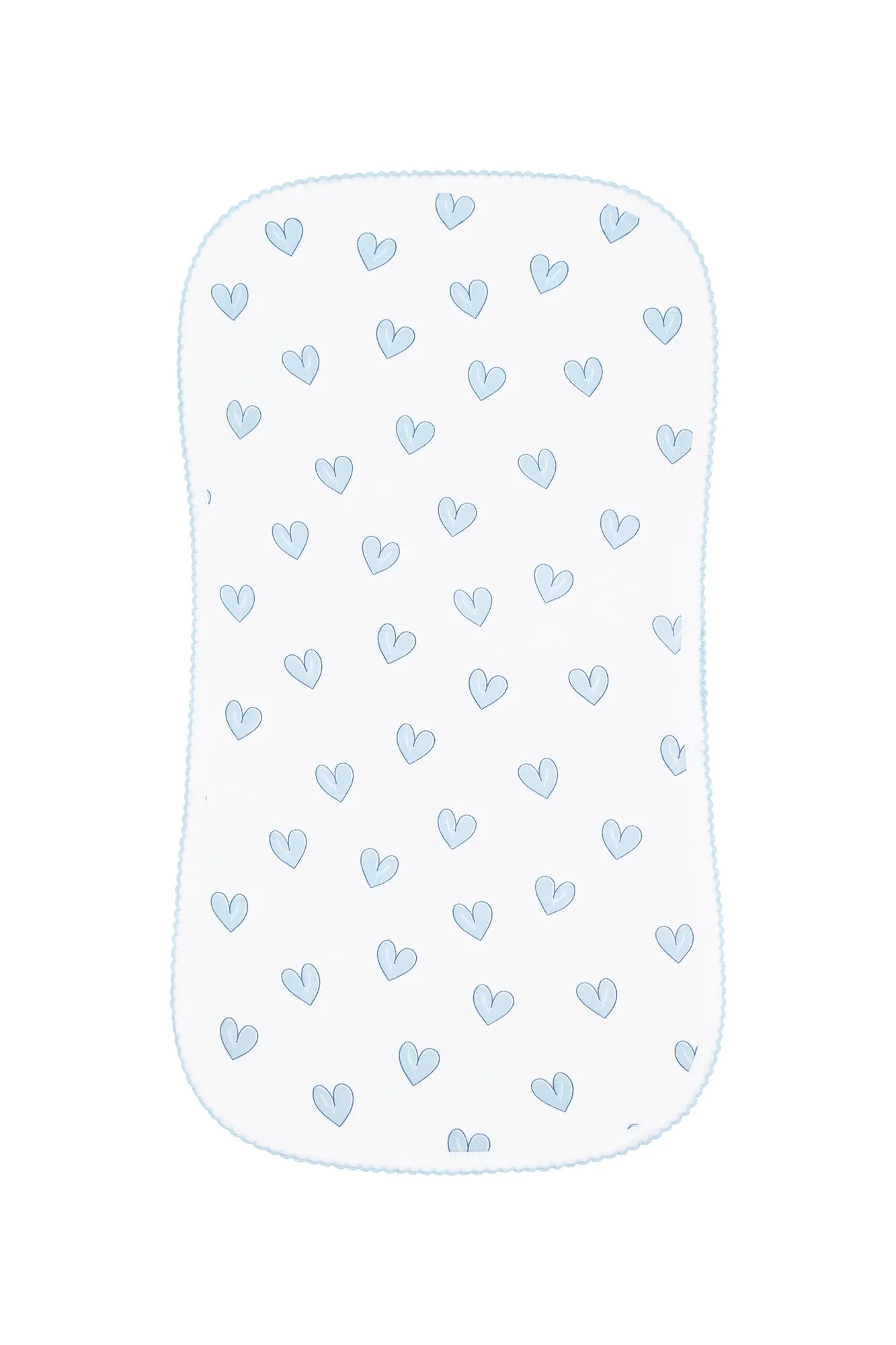 Blue Heart Print Burp Cloth