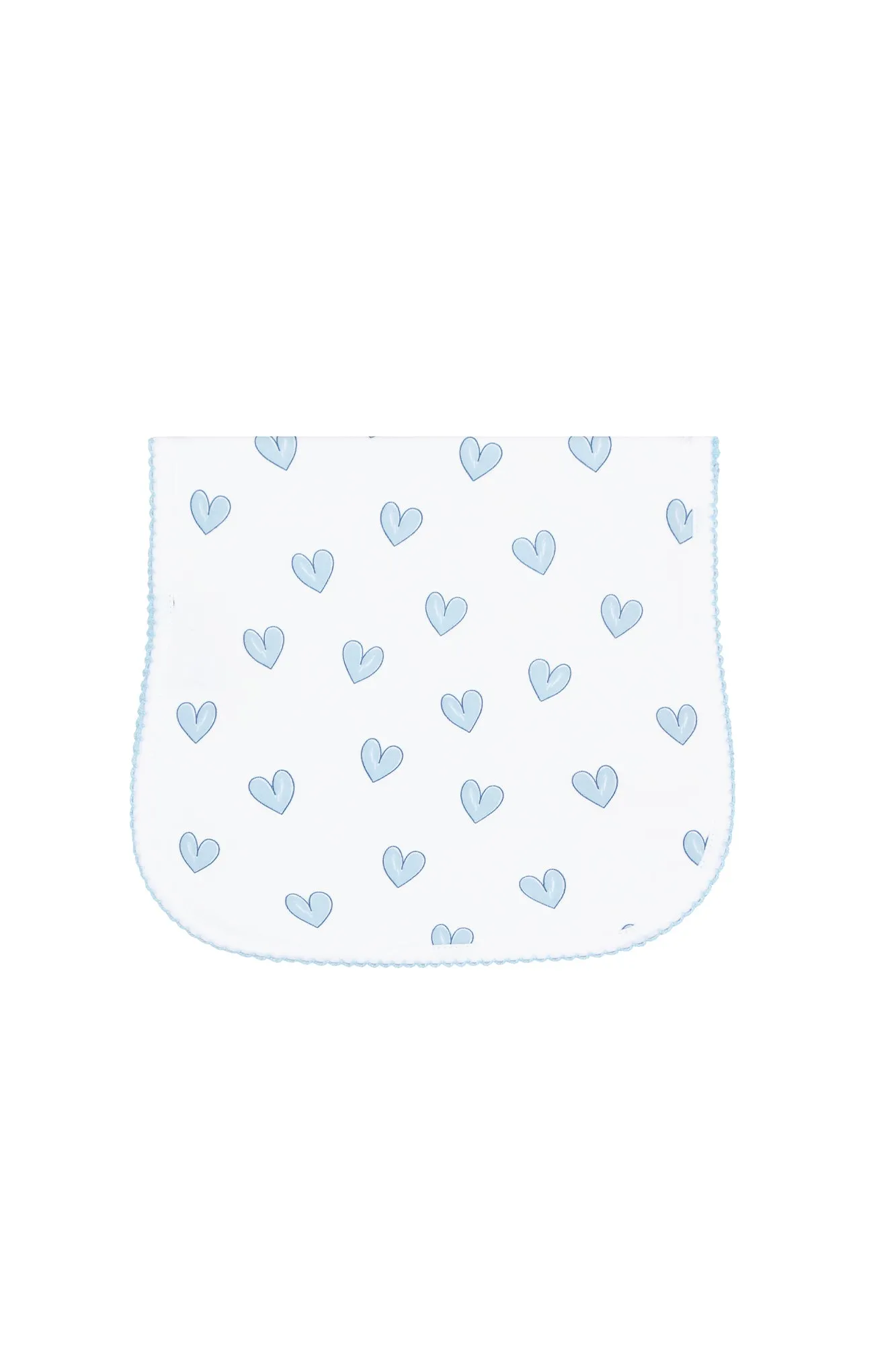 Blue Heart Print Burp Cloth