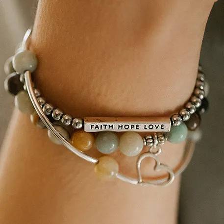 Caduceus (Medical Symbol) | Soft Bangle Charm Bracelet | Howlite