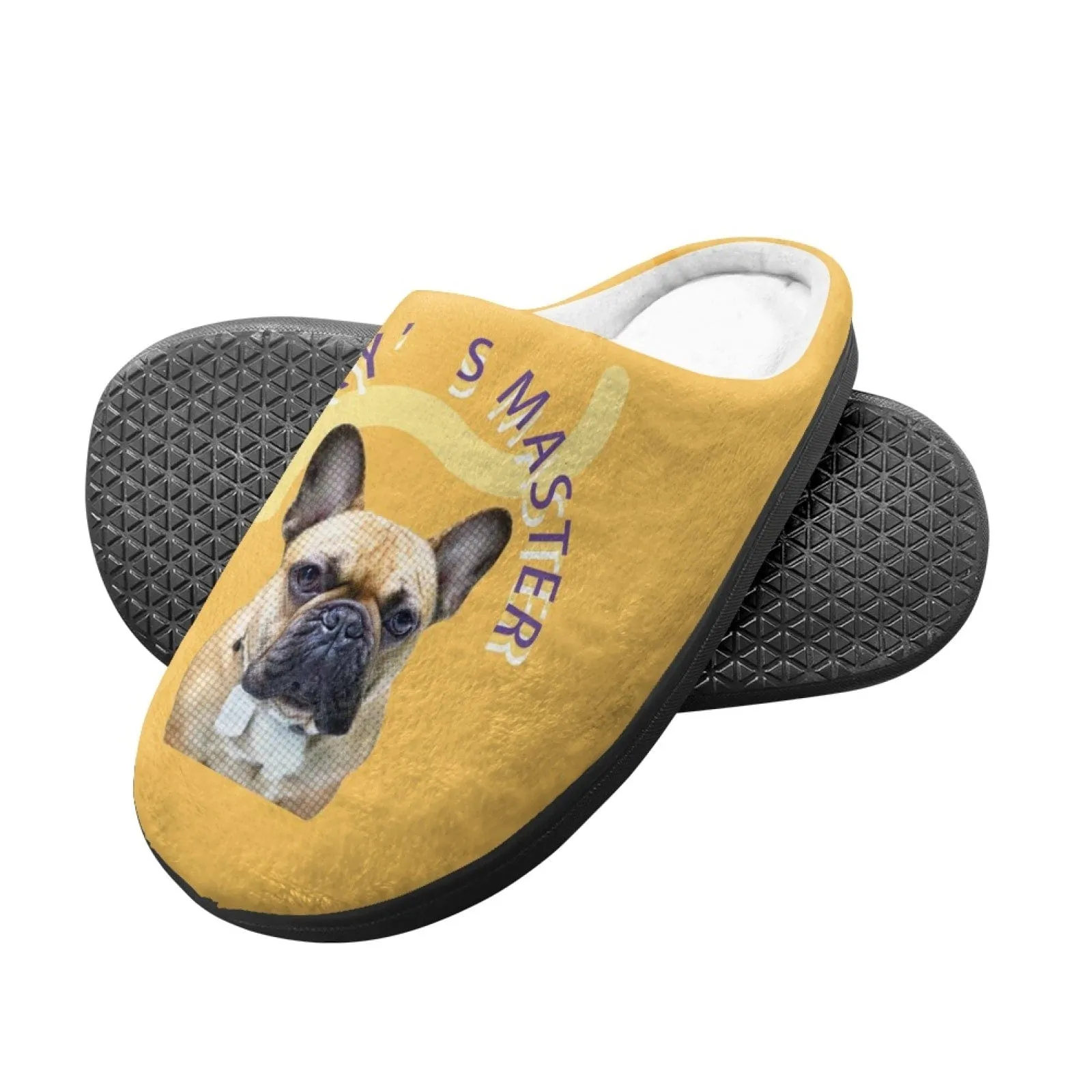 Custom Pet Face&Text Multicolor Cotton Slippers for Adult&Kids Personalized Non-Slip Slippers Warm House Shoes