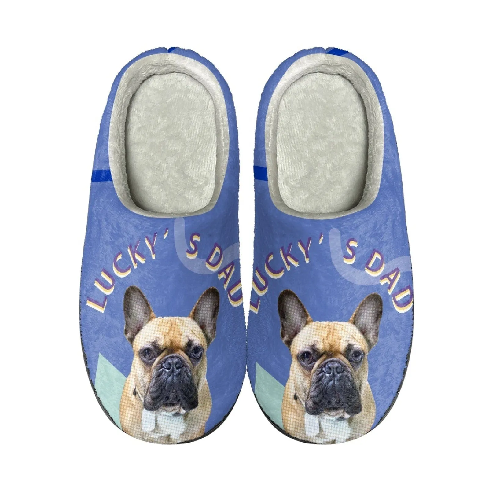 Custom Pet Face&Text Multicolor Cotton Slippers for Adult&Kids Personalized Non-Slip Slippers Warm House Shoes