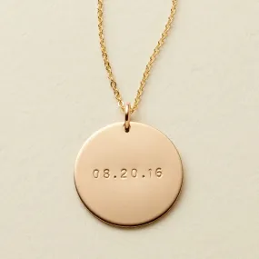 Date Disc Necklace