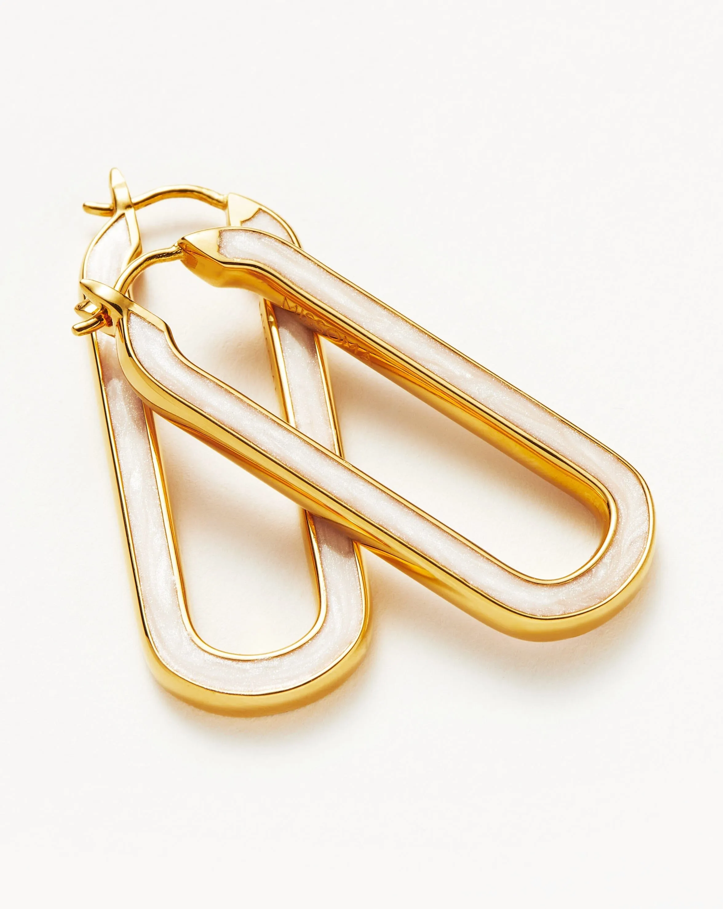 Enamel Haze Ovate Large Hoop Earrings