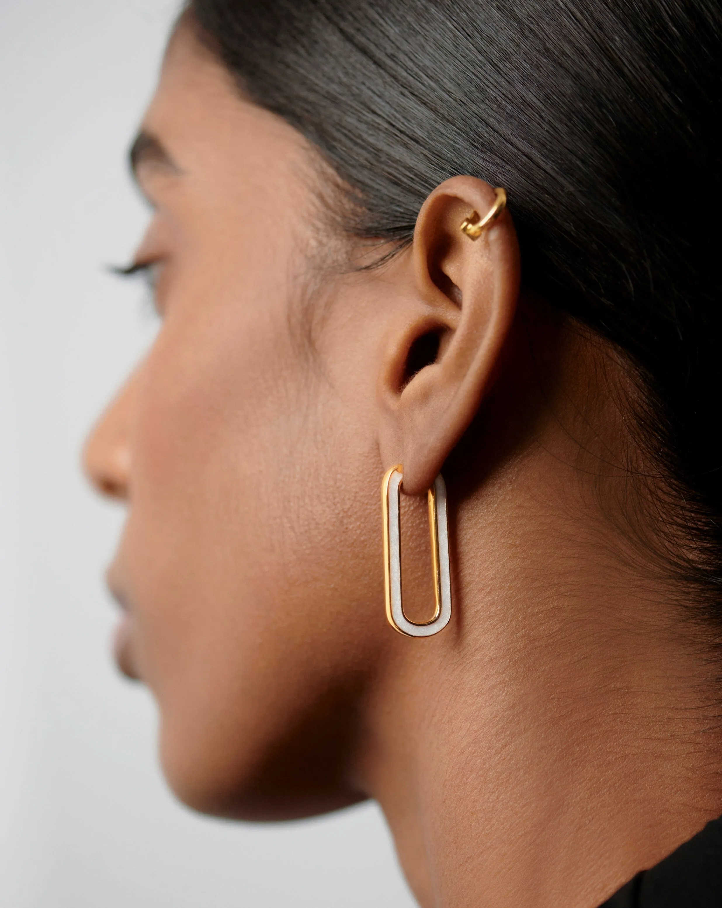 Enamel Haze Ovate Large Hoop Earrings