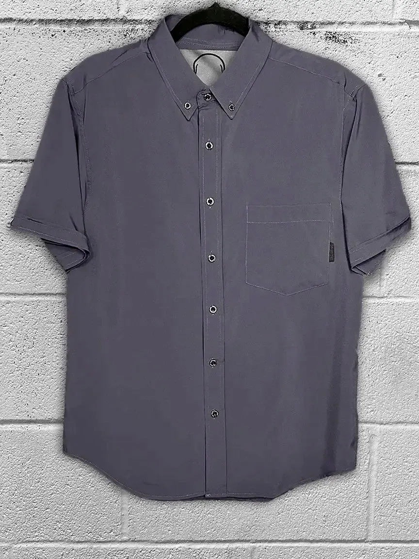 ESSENTIAL SMOKE GREY BUTTON UP