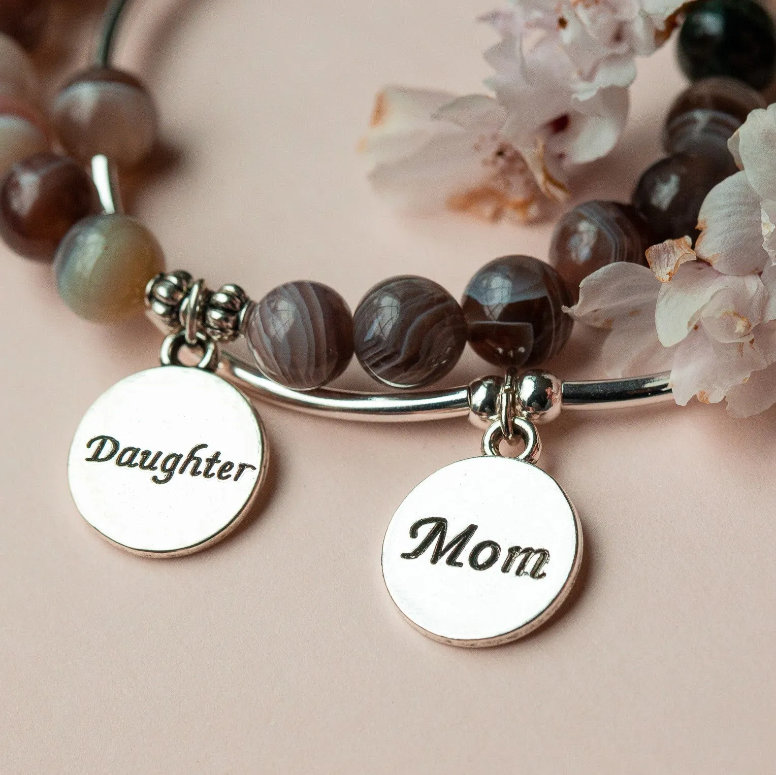 Grandmother | Soft Bangle Charm Bracelet | Howlite