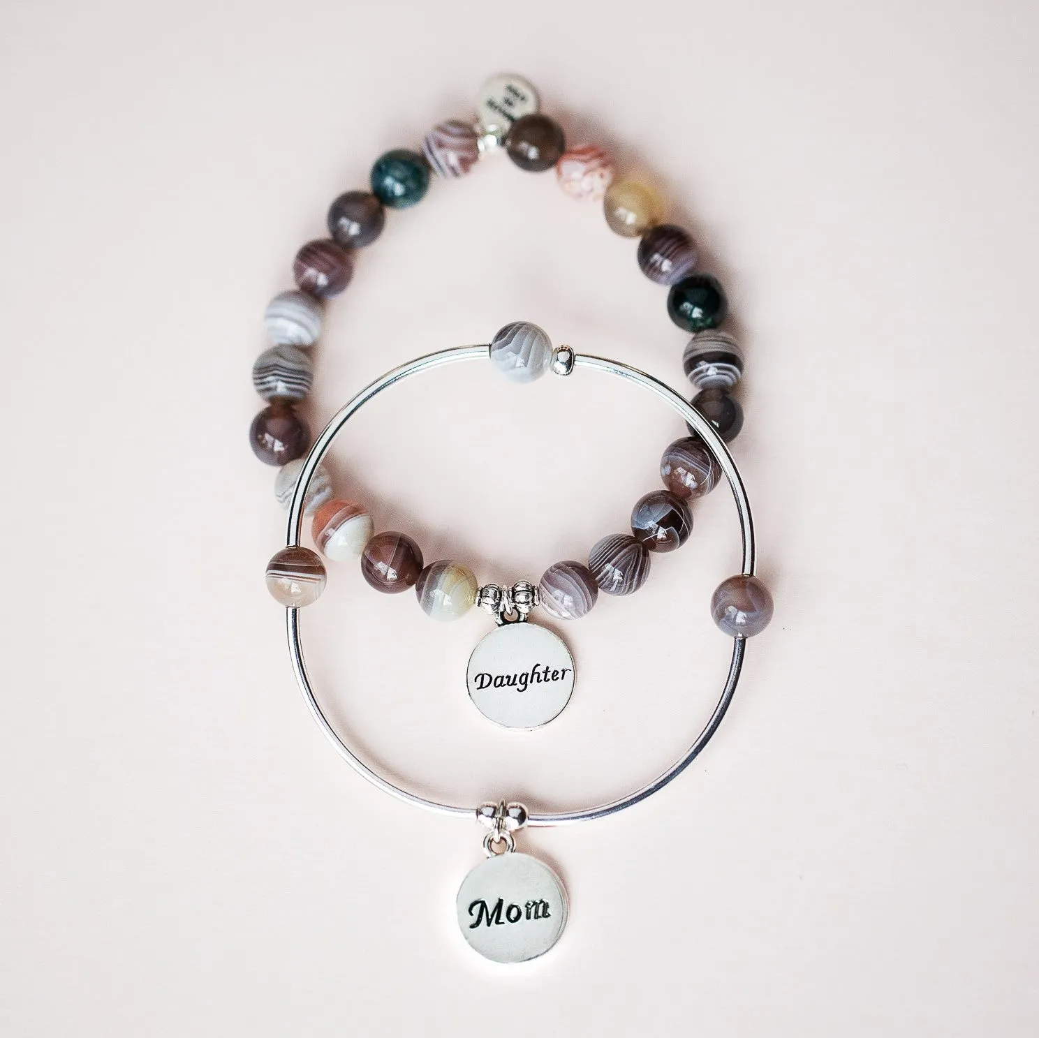 Grandmother | Soft Bangle Charm Bracelet | Howlite