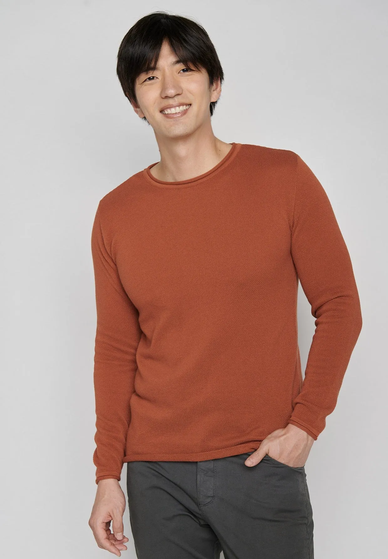 Greenbomb Men's Burned Orange Catch Jumper