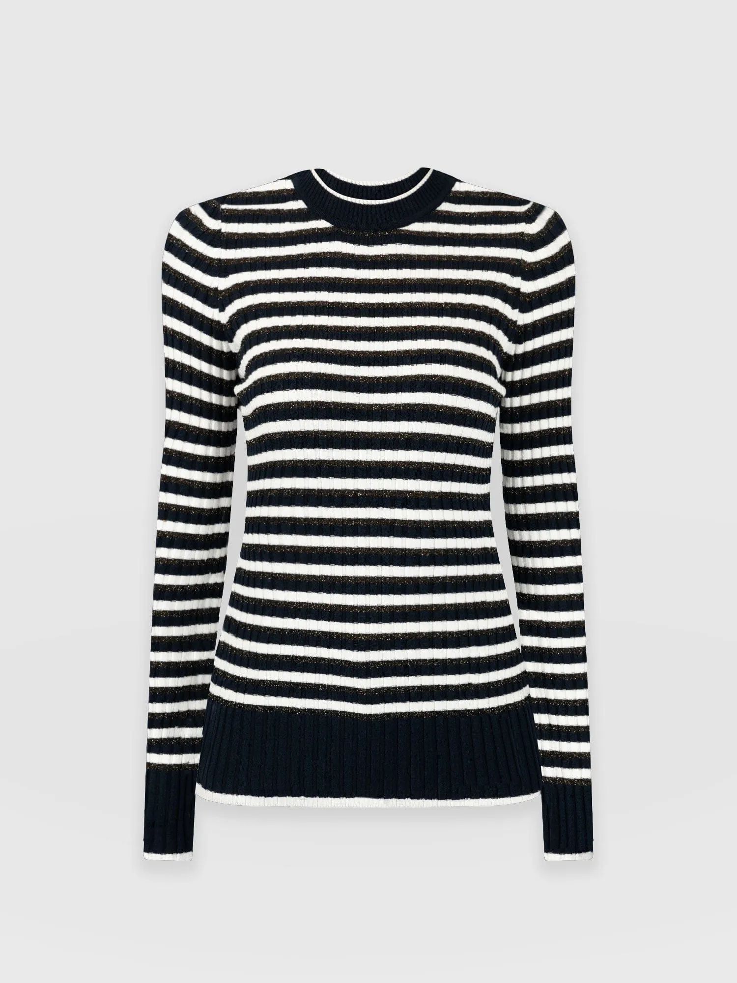 Harlow Knit - Navy and White