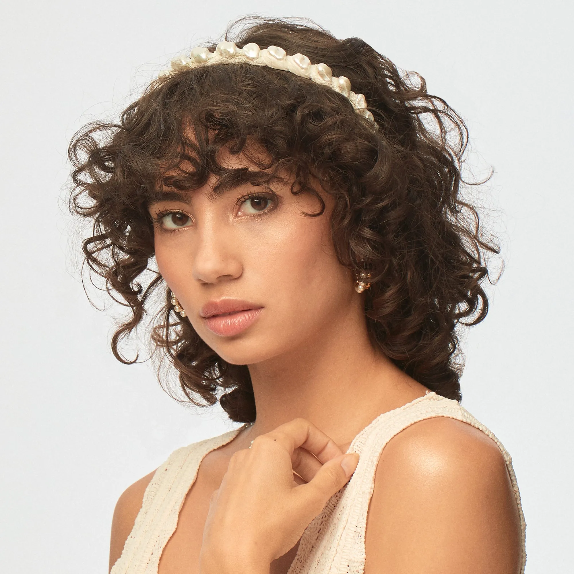 IVORY GRADUATED BAROQUE PEARL HEADBAND