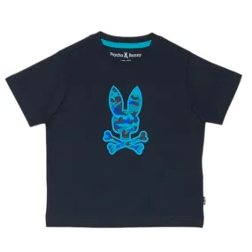 Kids Psycho Bunny Rye Graphic Tee (Navy) B0U903Y1PC