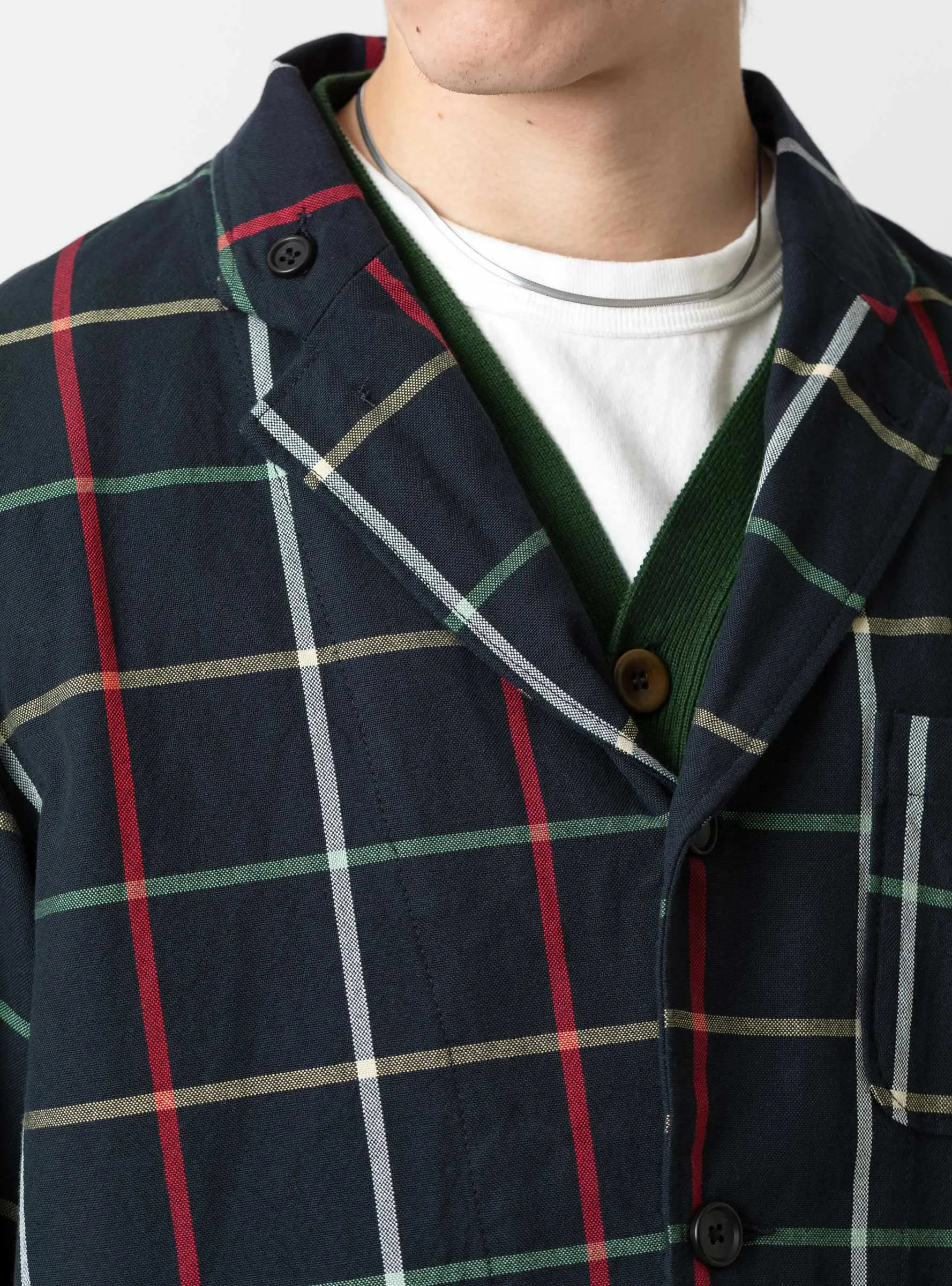 Loiter Jacket Navy Windowpane