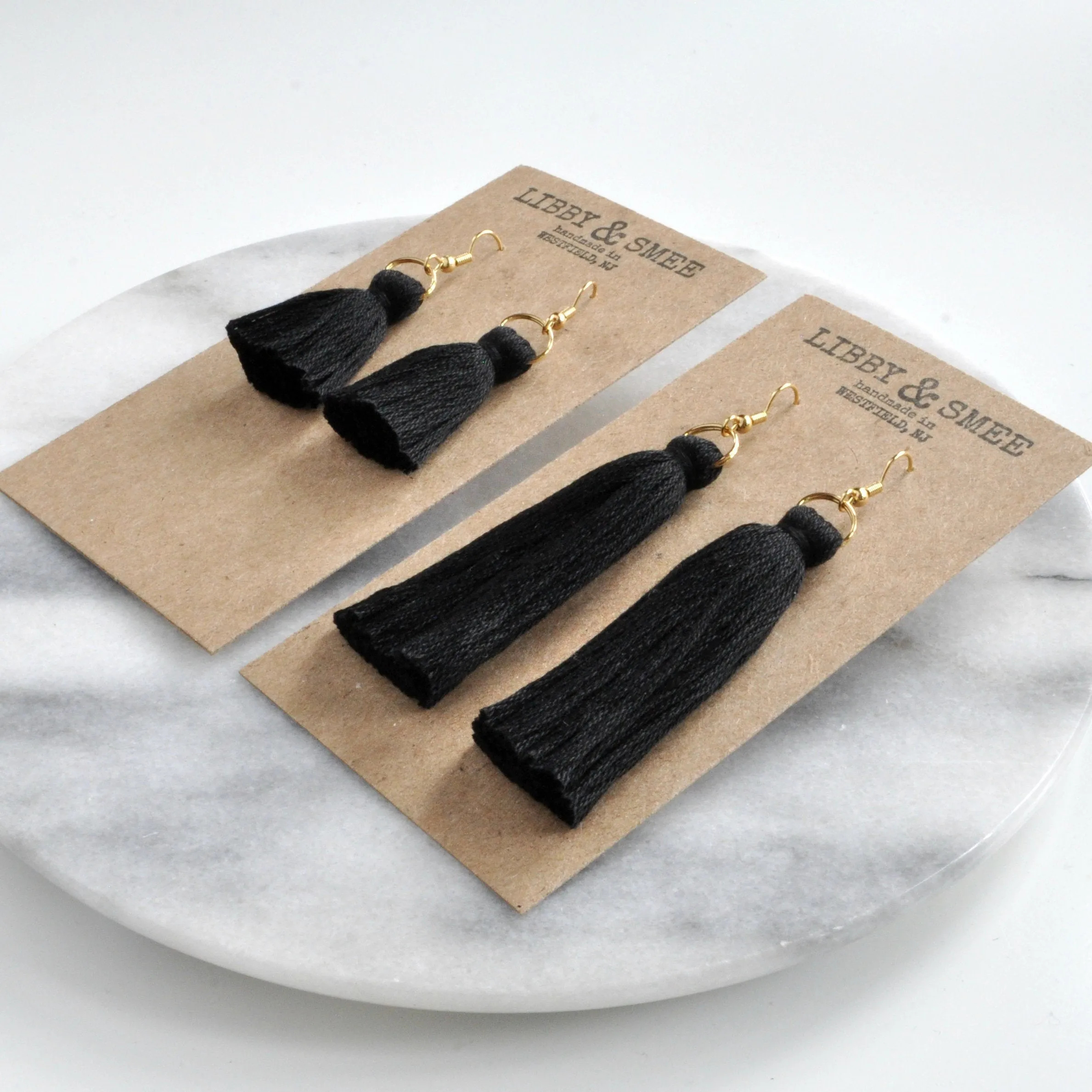 Long Black Tassel Earrings