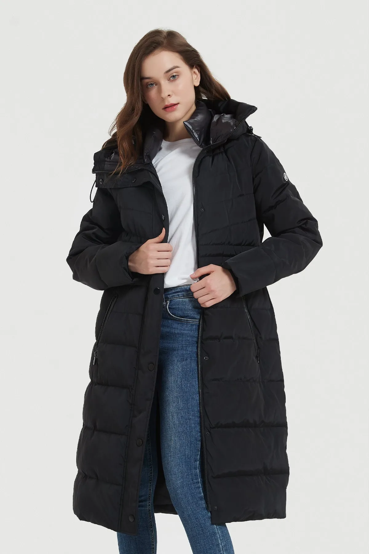 Long Puffer Coat with drop hood