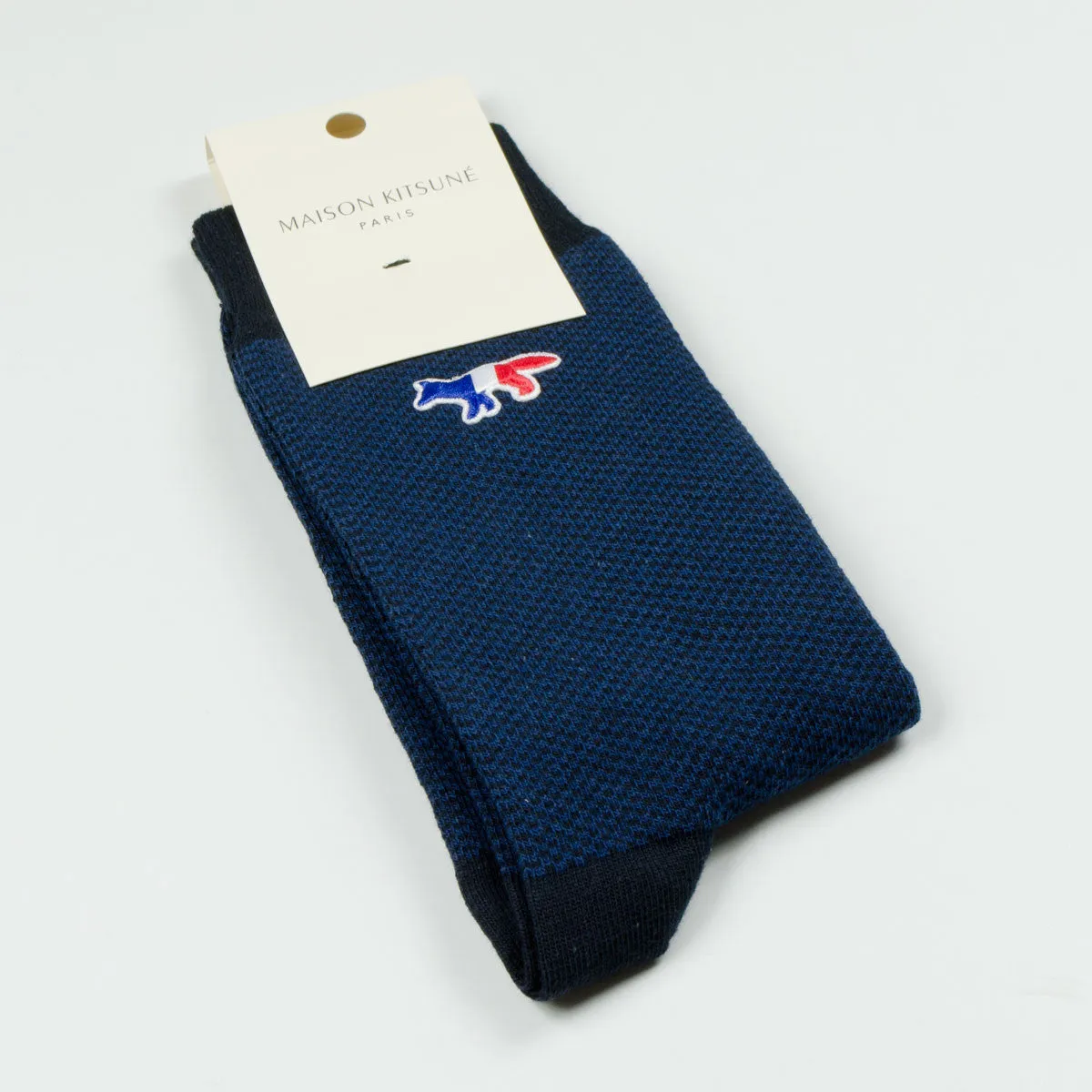 Maison Kitsuné - Check Indigo Socks - Indigo