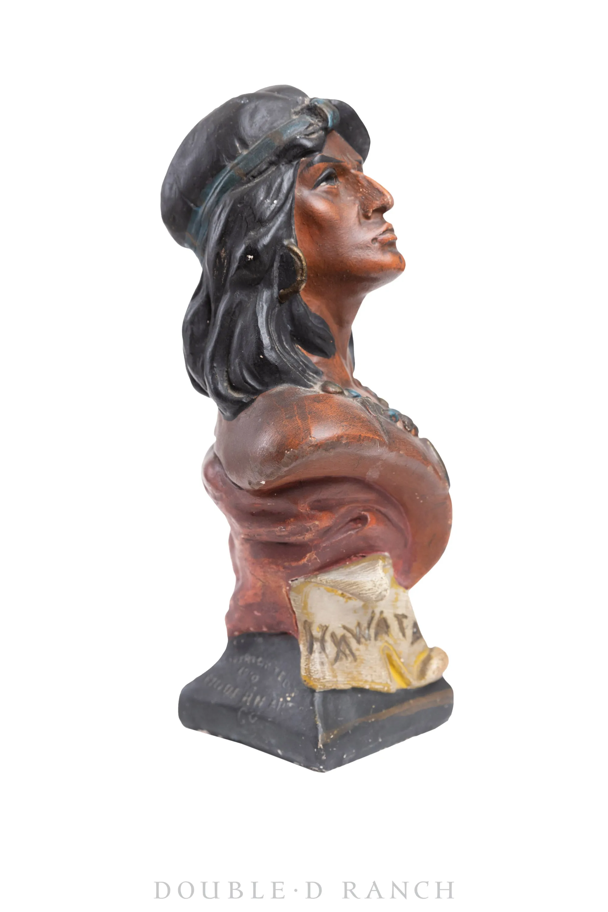 Miscellaneous, Folk Art, Native American Bust, HIAWATA, Tobacco Advertising, 1910, 809