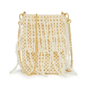 PEARL DRIPPY BEADED PEARL CROSSBODY