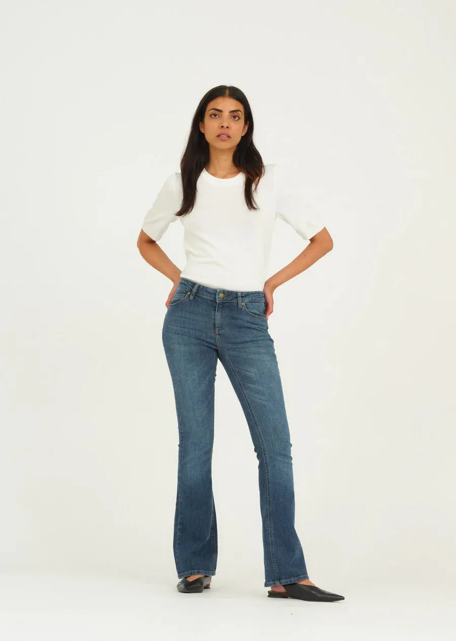 Pieszak Marija  Flare Leg Mid Rise Jeans - Washington Wash B4005