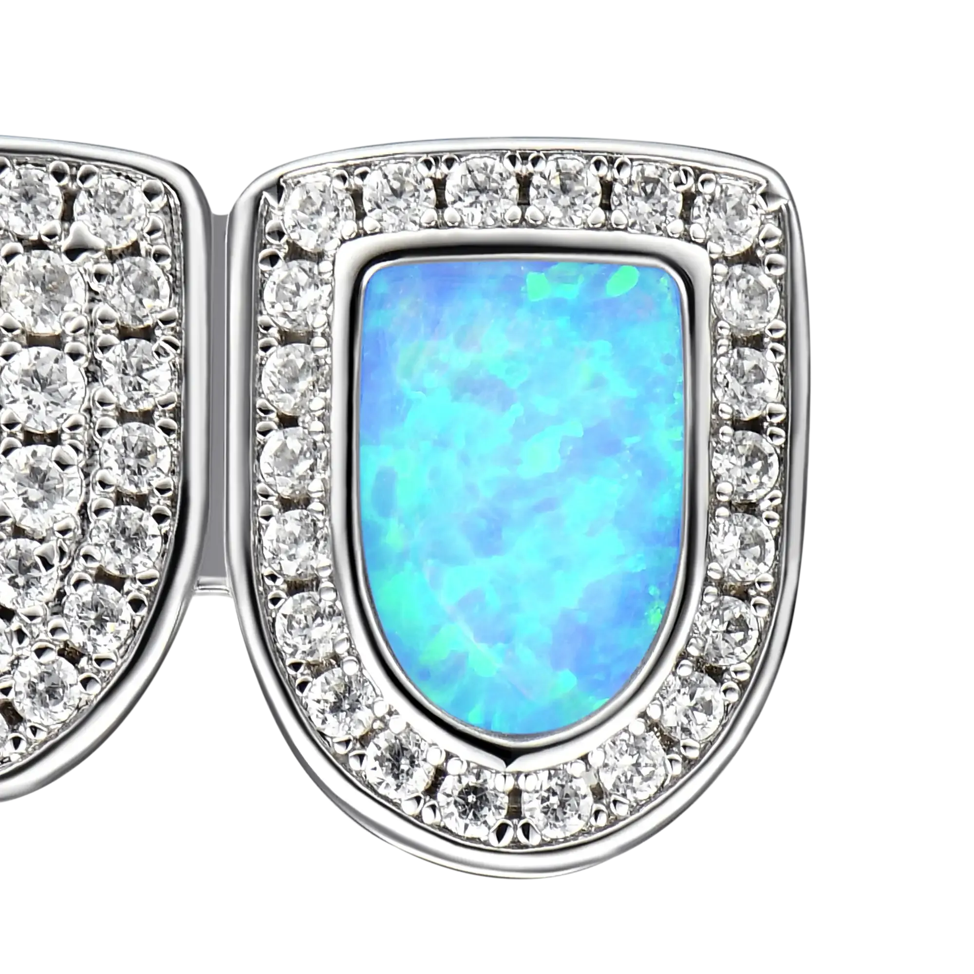 Pre-made Double Cap Opal Grillz