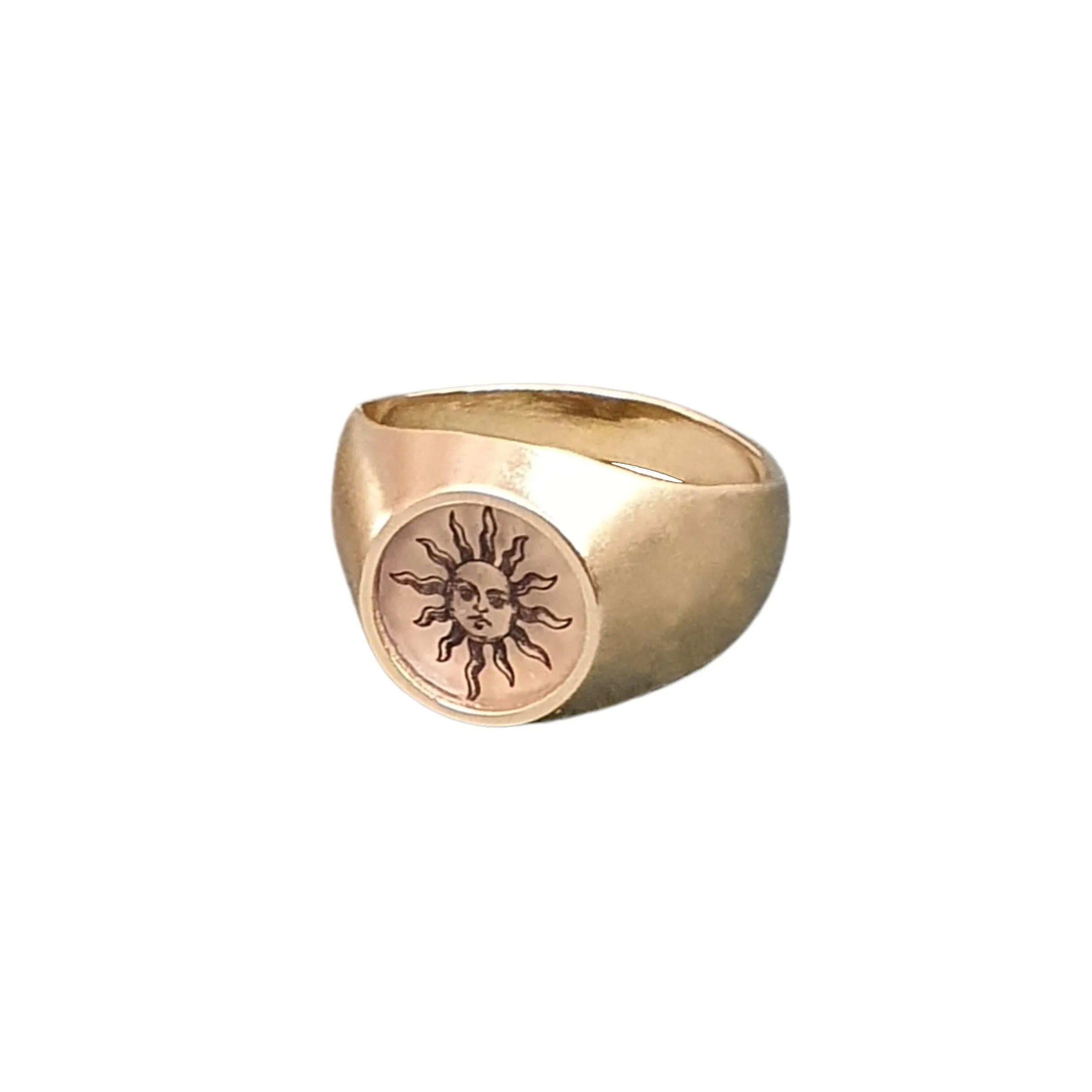 Round Signet Ring, Sun