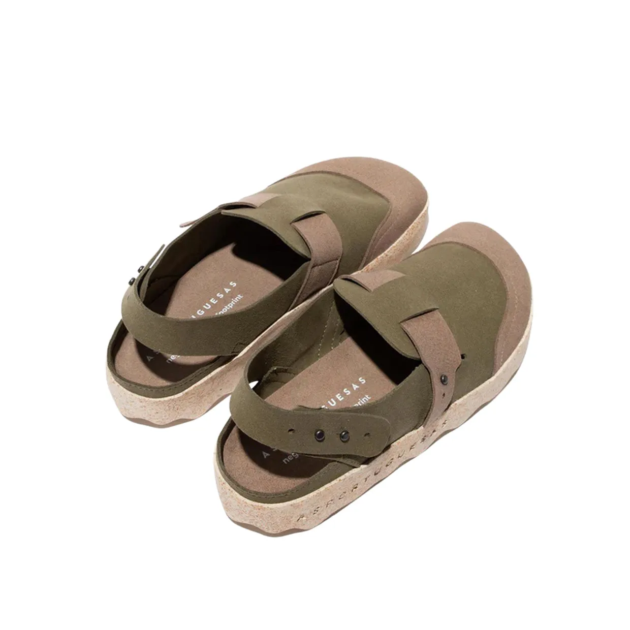 Sandali Donna Asportuguesas Strappy Mules Cute Verde / Beige