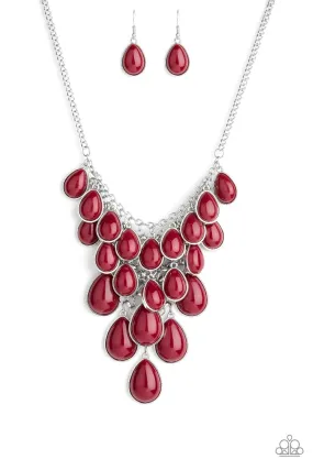 Shop Til You TEARDROP Red-Necklace