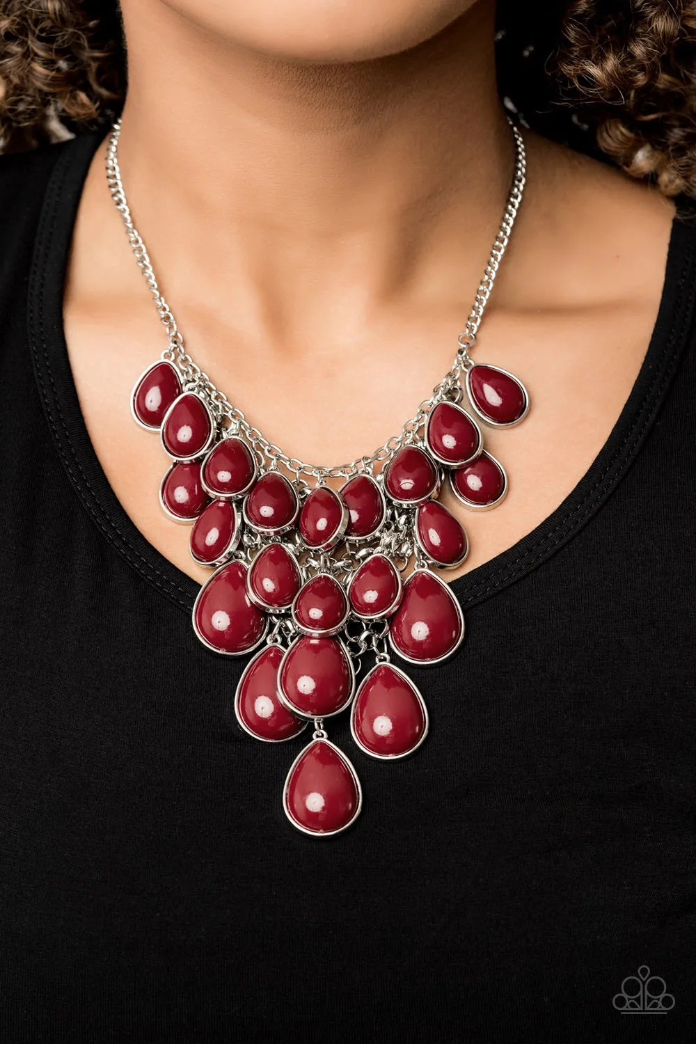 Shop Til You TEARDROP Red-Necklace