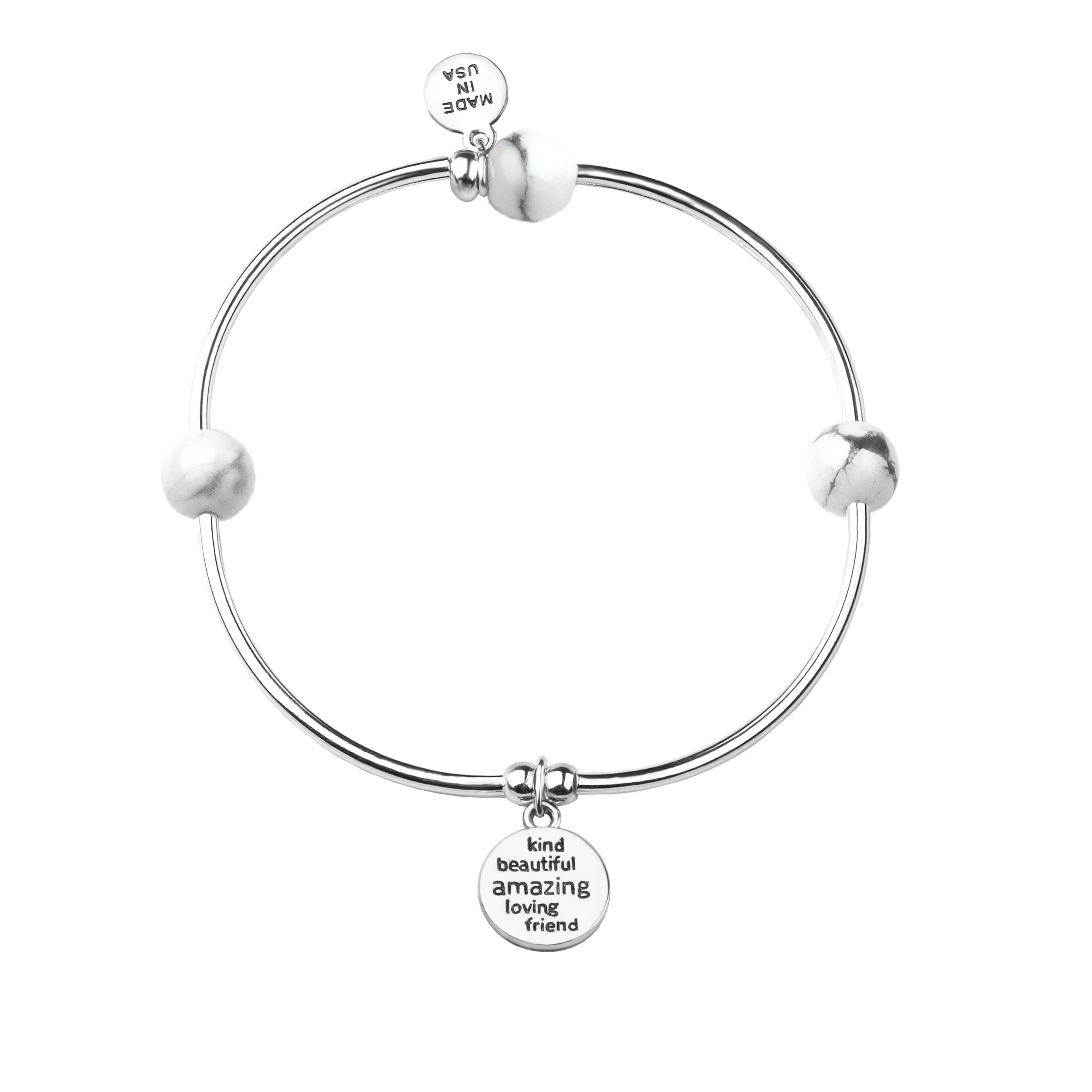 Sister | Soft Bangle Charm Bracelet | Turquoise