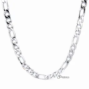 Stainless Steel Figaro Chain Men's Necklace - 8.5mm width | 61cm length